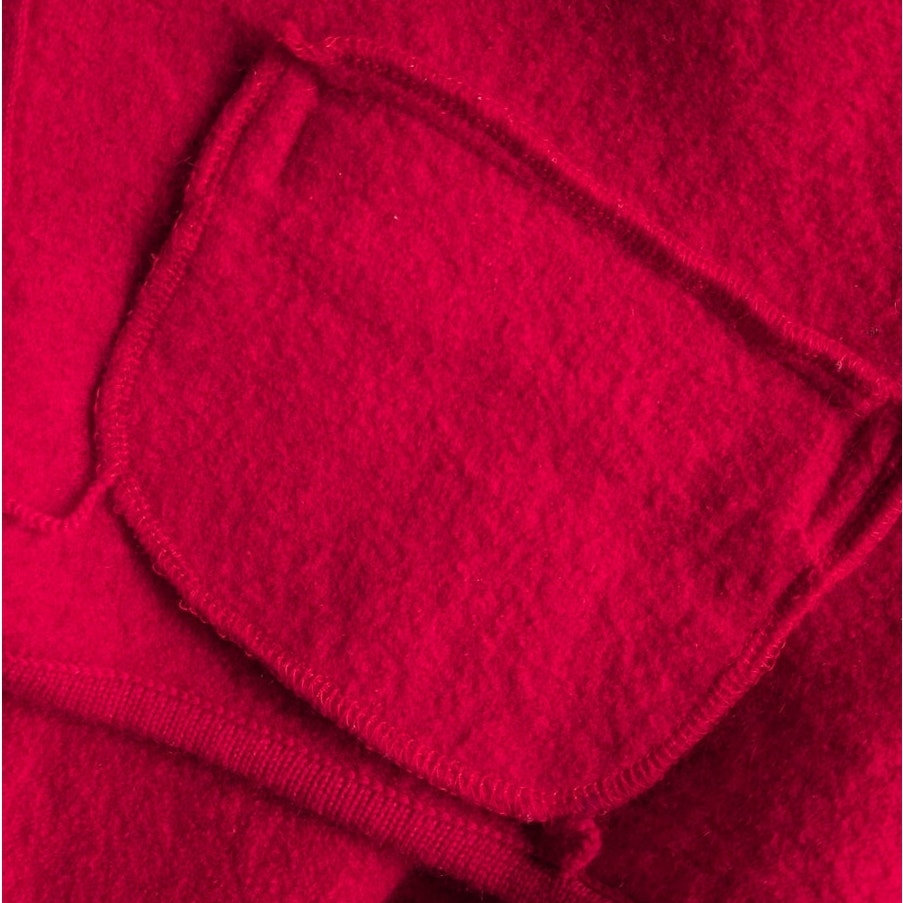 Vintage Lisa International Red 100% Boiled Wool Zip Cardigan Jacket, Size L