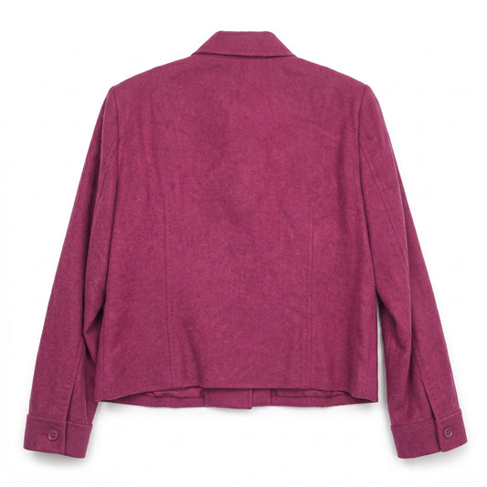 Pendleton 100% Virgin Wool Button Front Shirt Jacket, Berry Magenta, Size 8