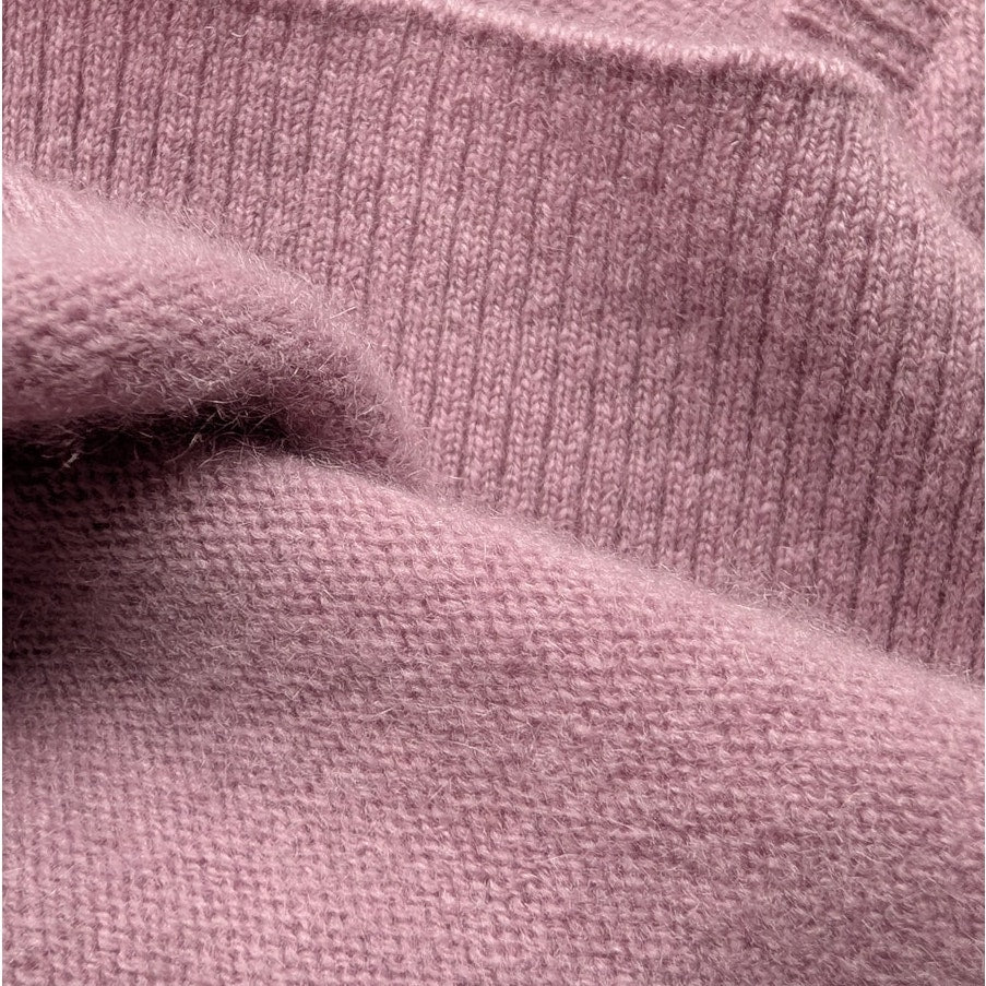 Antonio Melani 100% Cashmere V-Neck Tunic Sweater, Mauve Pink, Size S