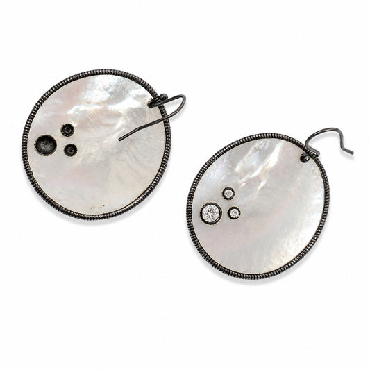 Silpada 925 Sterling Silver Mother of Pearl Crystal Drop Earrings
