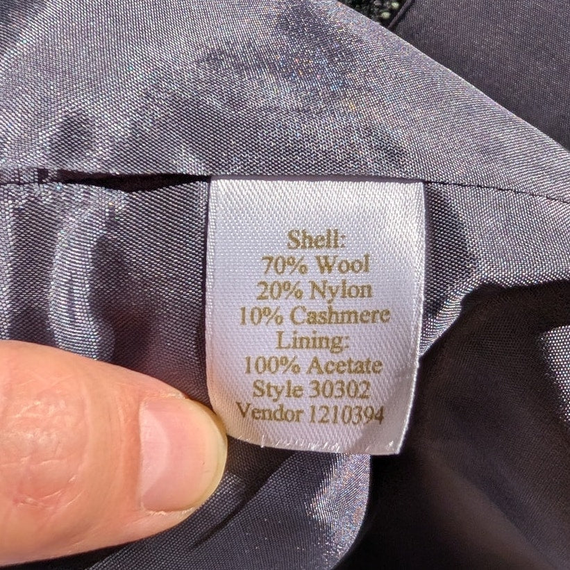 Caslon Charcoal Gray Wool Cashmere Blend Zip Front Jacket Collared Size 4
