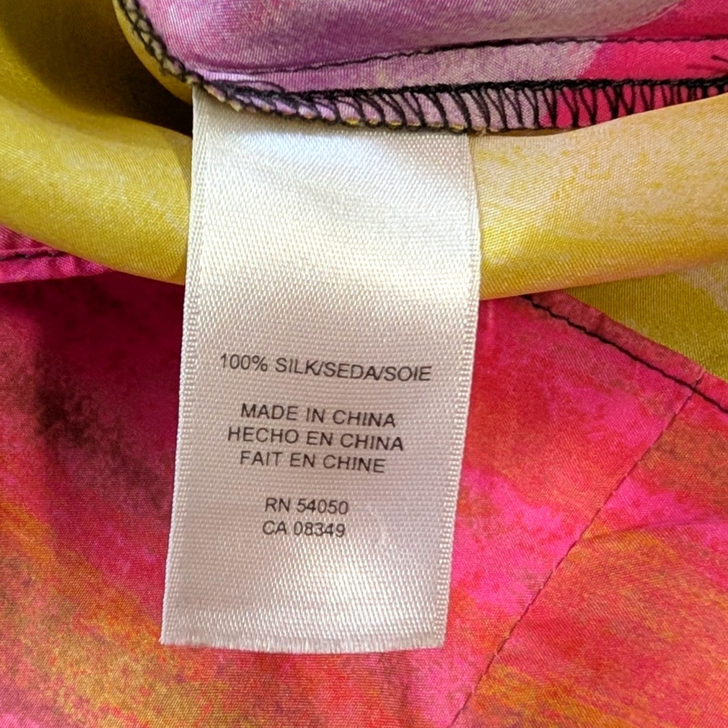 100% Silk Rachel Rachel Roy Asymmetric Abstract Watercolor Silk Dress | Size S