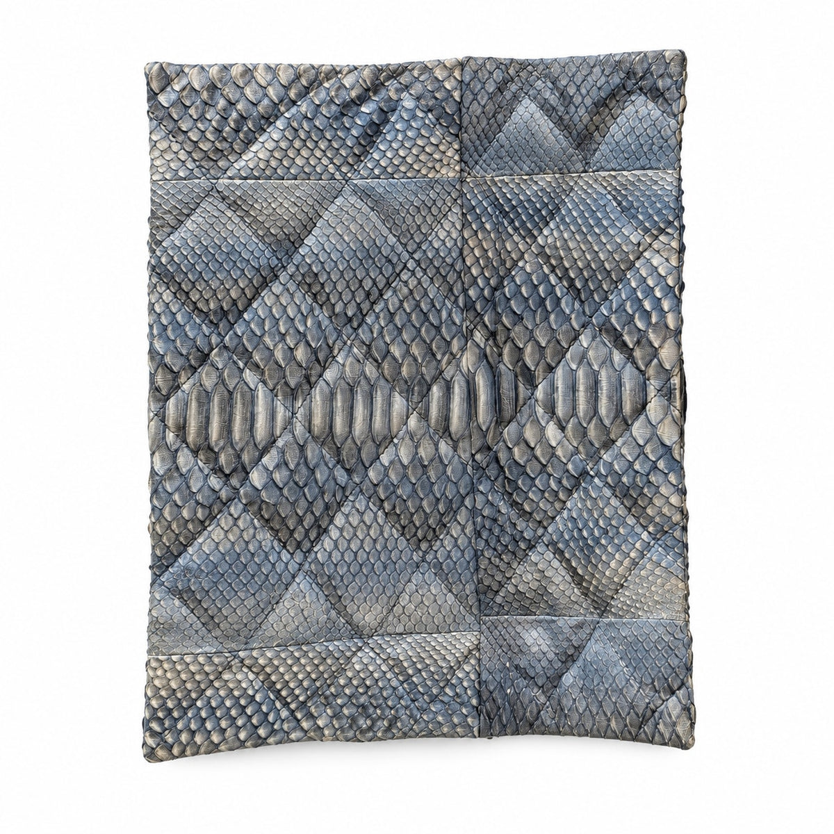 Vintage Genuine Python Clutch Gray Quilted Snakeskin Envelope Bag