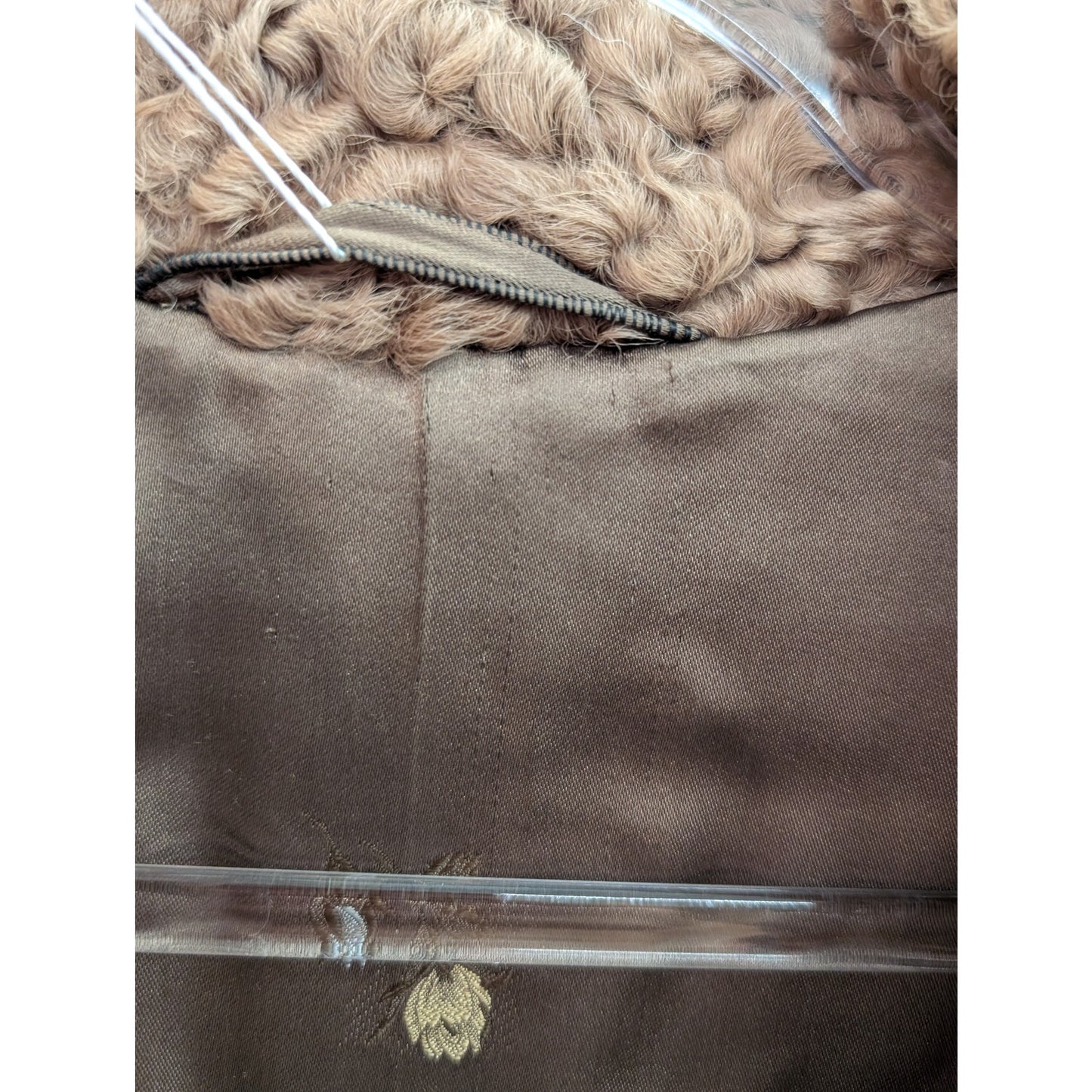 Rare Vintage Persian Lamb Fur Coat Beige Mid-Length Petite Fit