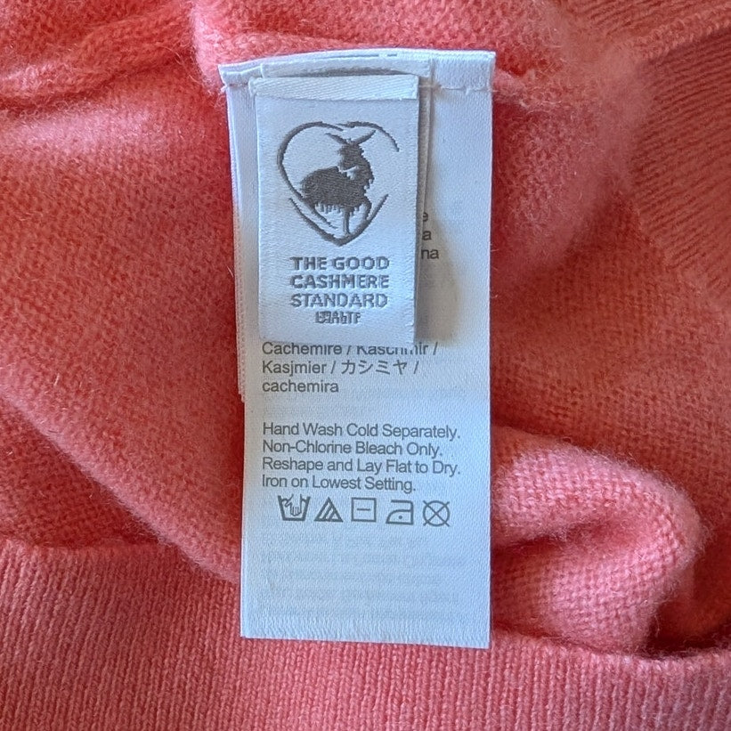 J.Crew Men's 100% Cashmere Short Sleeve Polo Sweater, Salmon Coral, Size L