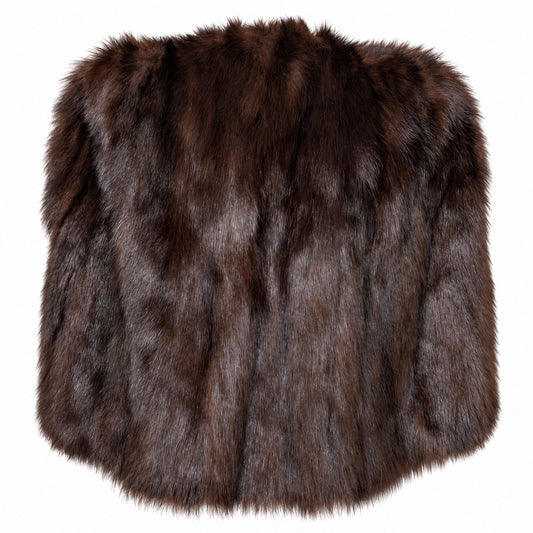 Vintage Root Fur Co Milwaukee Genuine Beaver Fur Cape Brown
