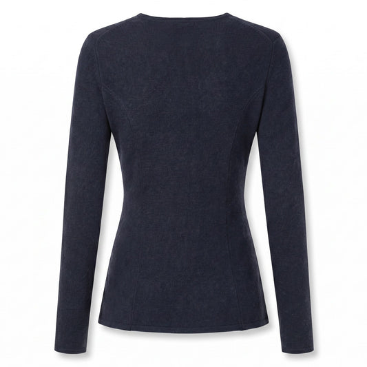64% Organic Cotton Navy Ribbed Button-Front Top Aligne | US 6