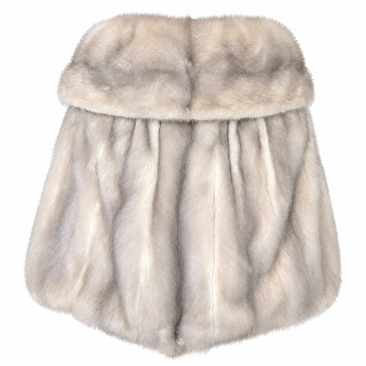 Vintage Evans Chicago Genuine Mink Fur Cape Capelet Blonde Silver