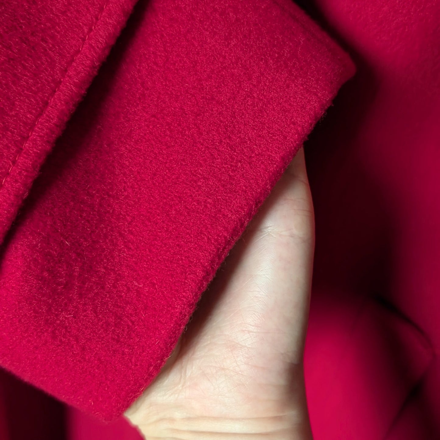 Karen 100% Wool Coat Double-Breasted Red Coat Relaxed Fit
