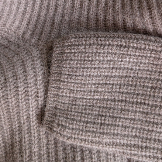 Nordstrom Wool Cashmere Blend Ribbed Turtleneck Sweater, Taupe, Size XS