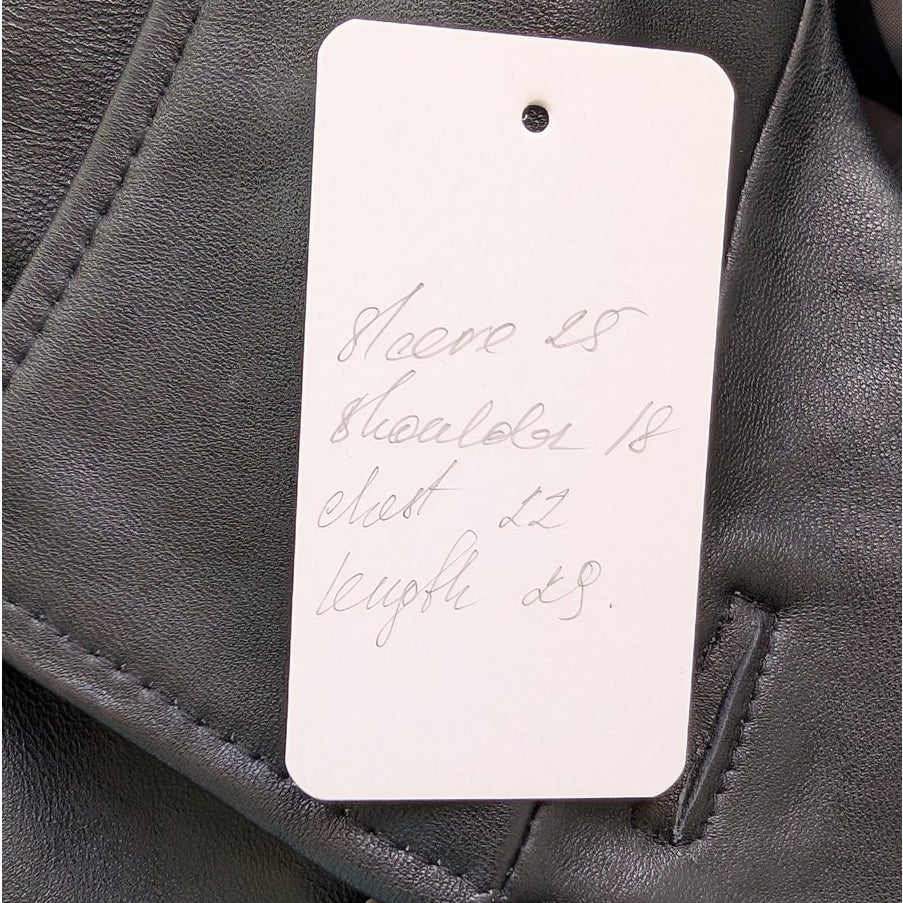 Worthington Black Genuine Lambskin Leather Peacoat Jacket Double Breasted XL NWT