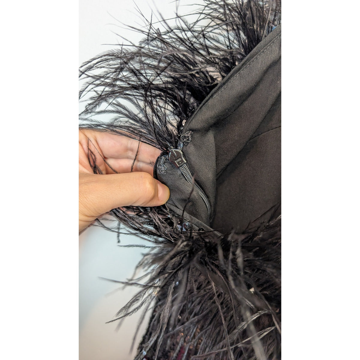 NBD Revolve Sequin Feather Black Mini Dress