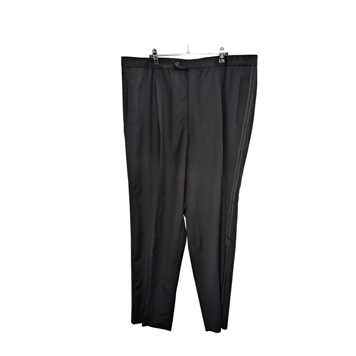Armani Collezioni Black Wool Smoking Suit - Size 48L
