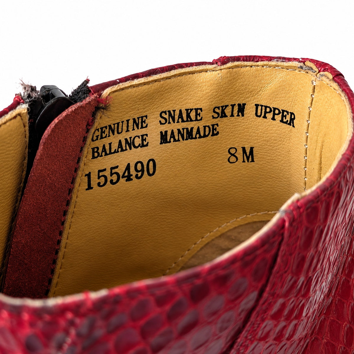 Giorgio Brutini Genuine Snakeskin Chelsea Ankle Boots Men's 8M Red Vintage NEW