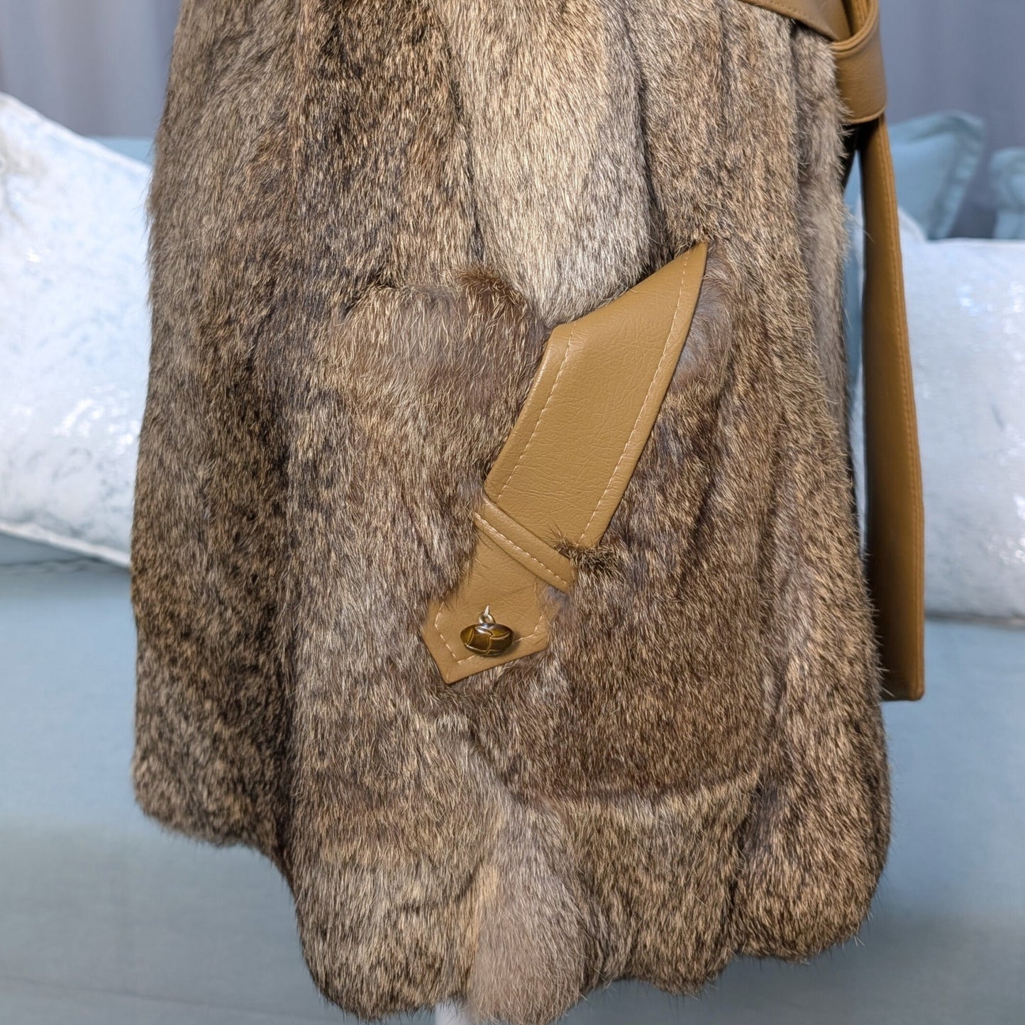 Rabbit Fur Double-Breasted Jacket