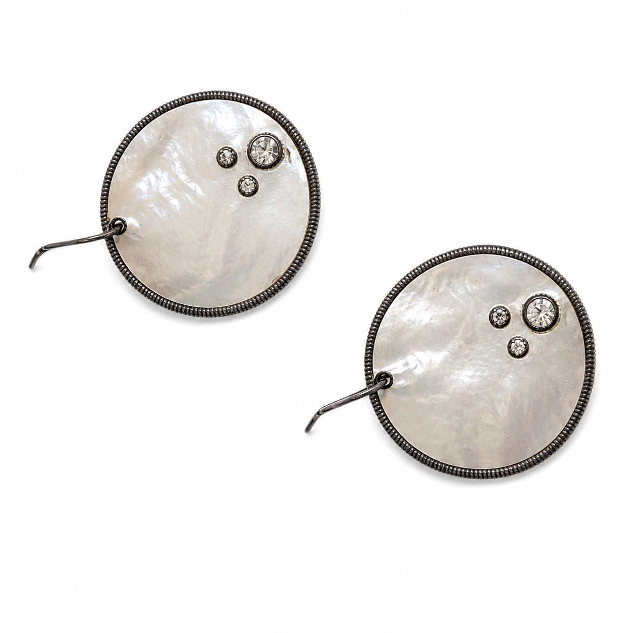 Silpada 925 Sterling Silver Mother of Pearl Crystal Drop Earrings