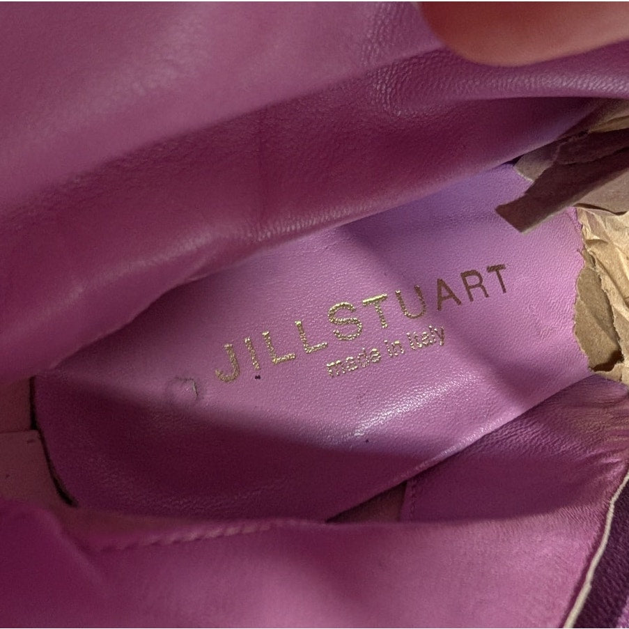 100% Genuine Leather Jill Stuart Italy Plum Purple Leather Knee High Boots Size 8 Pointed Toe Stiletto