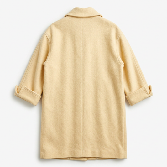 Vintage Butter Yellow One Button Wool Coat