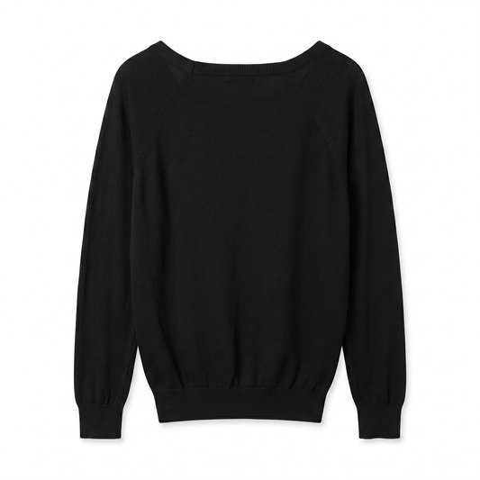 NWT Lamb Leather Panel Black Cream Color-Block Sweater Townsen | M