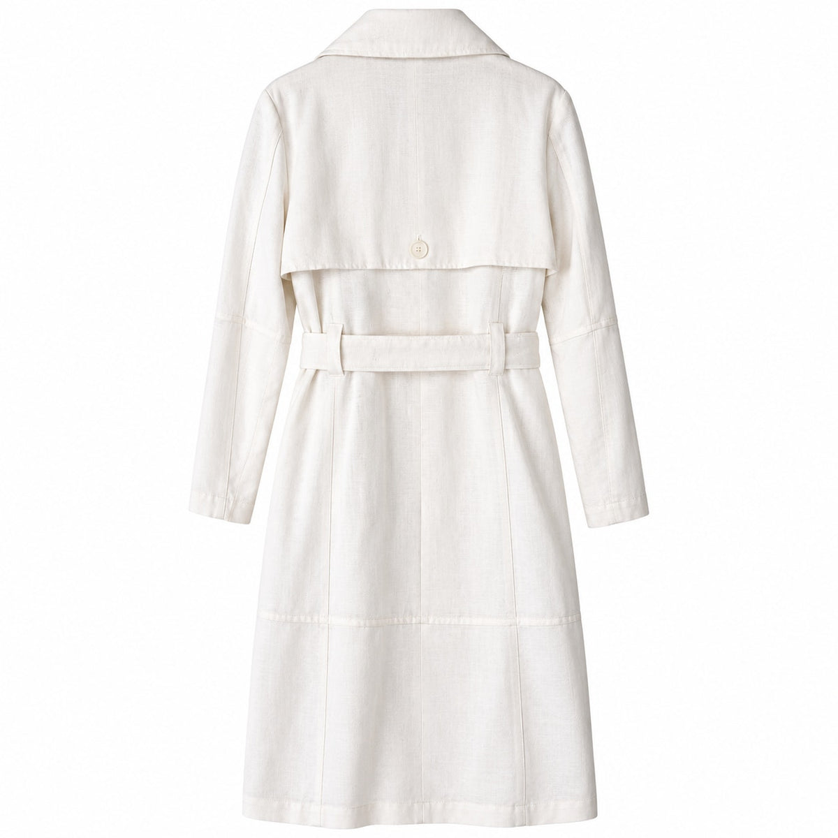 Banana Republic Ivory Linen Cotton Trench Coat Belted Double Breasted S NWT