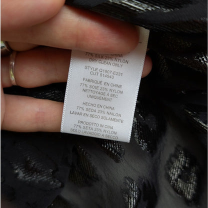 Equipment Paris Black Silk Metallic Leopard Blouse | Sheer Silk