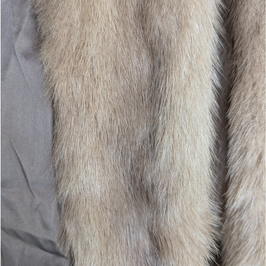 Vintage I. Magnin Genuine Mink Fur Capelet Jacket Cool Beige