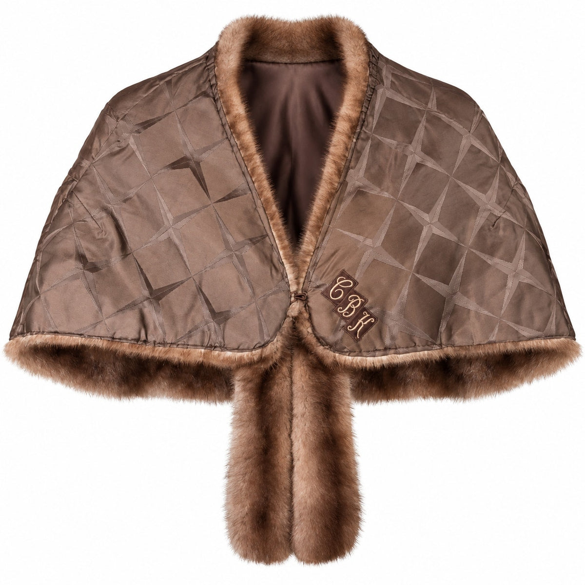 Vintage James H. Robinson Buffalo Genuine Mink Fur Capelet Stole Brown