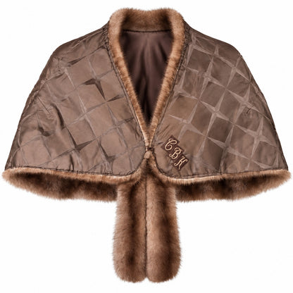 Vintage James H. Robinson Buffalo Genuine Mink Fur Capelet Stole Brown
