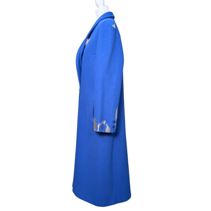 Silver Brush Strokes Minimalist Long Coat