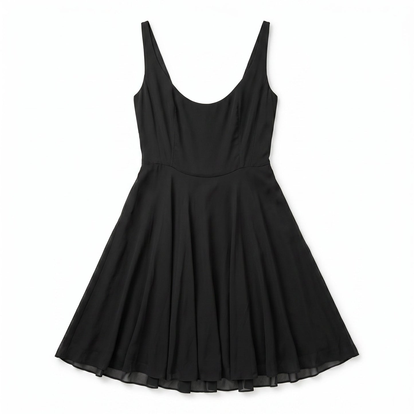 100% Silk Polo Ralph Lauren Black Fit & Flare Skater Mini Dress Size 4
