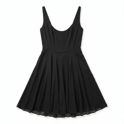 100% Silk Polo Ralph Lauren Black Fit & Flare Skater Mini Dress Size 4