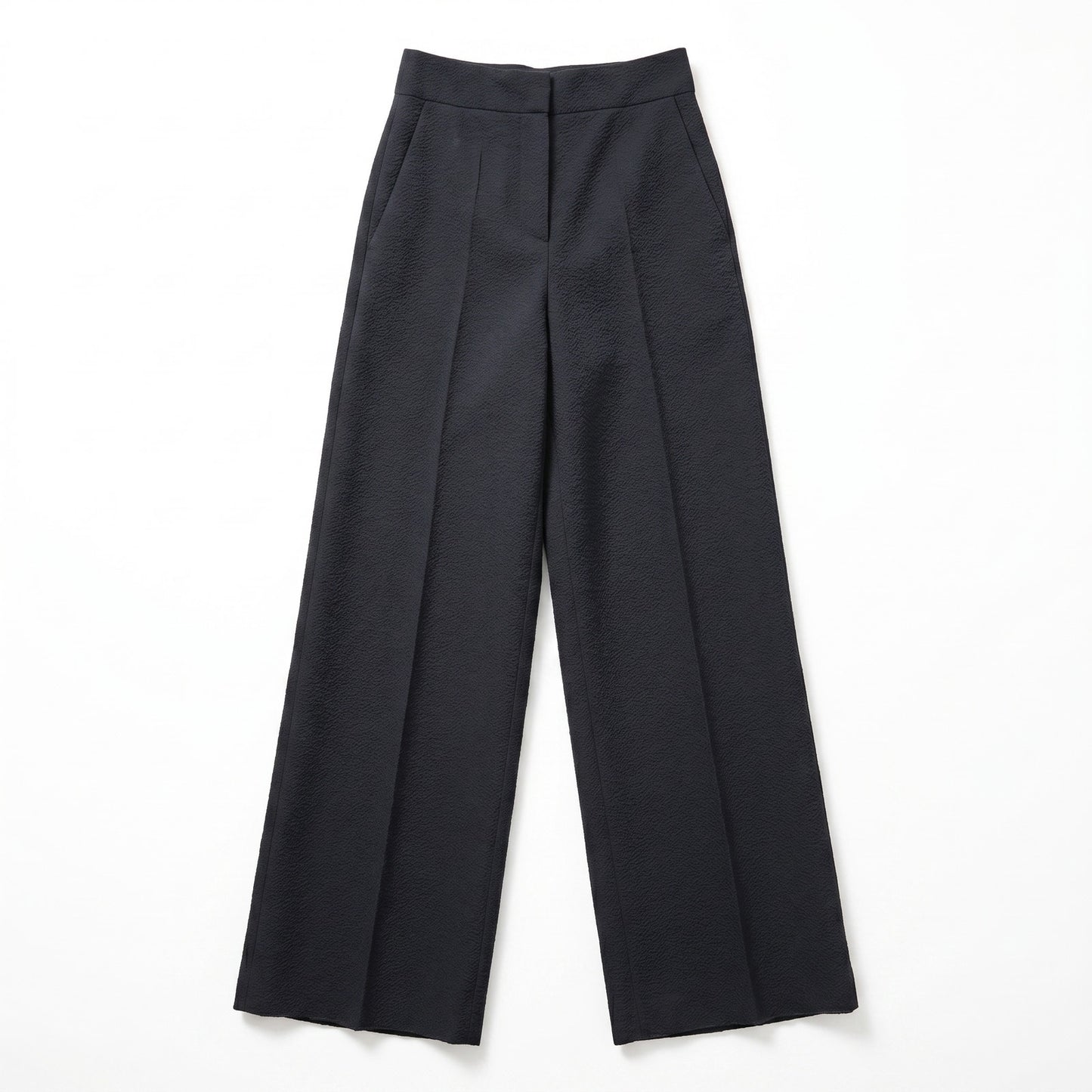 NWT 96% Wool Max Mara Cervo Navy Wide Leg Trousers Size US4