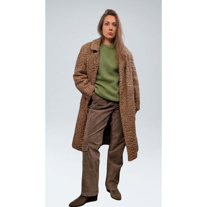 Rare Vintage Persian Lamb Fur Coat Beige Mid-Length Petite Fit