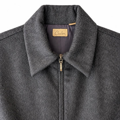 Caslon Charcoal Gray Wool Cashmere Blend Zip Front Jacket Collared Size 4