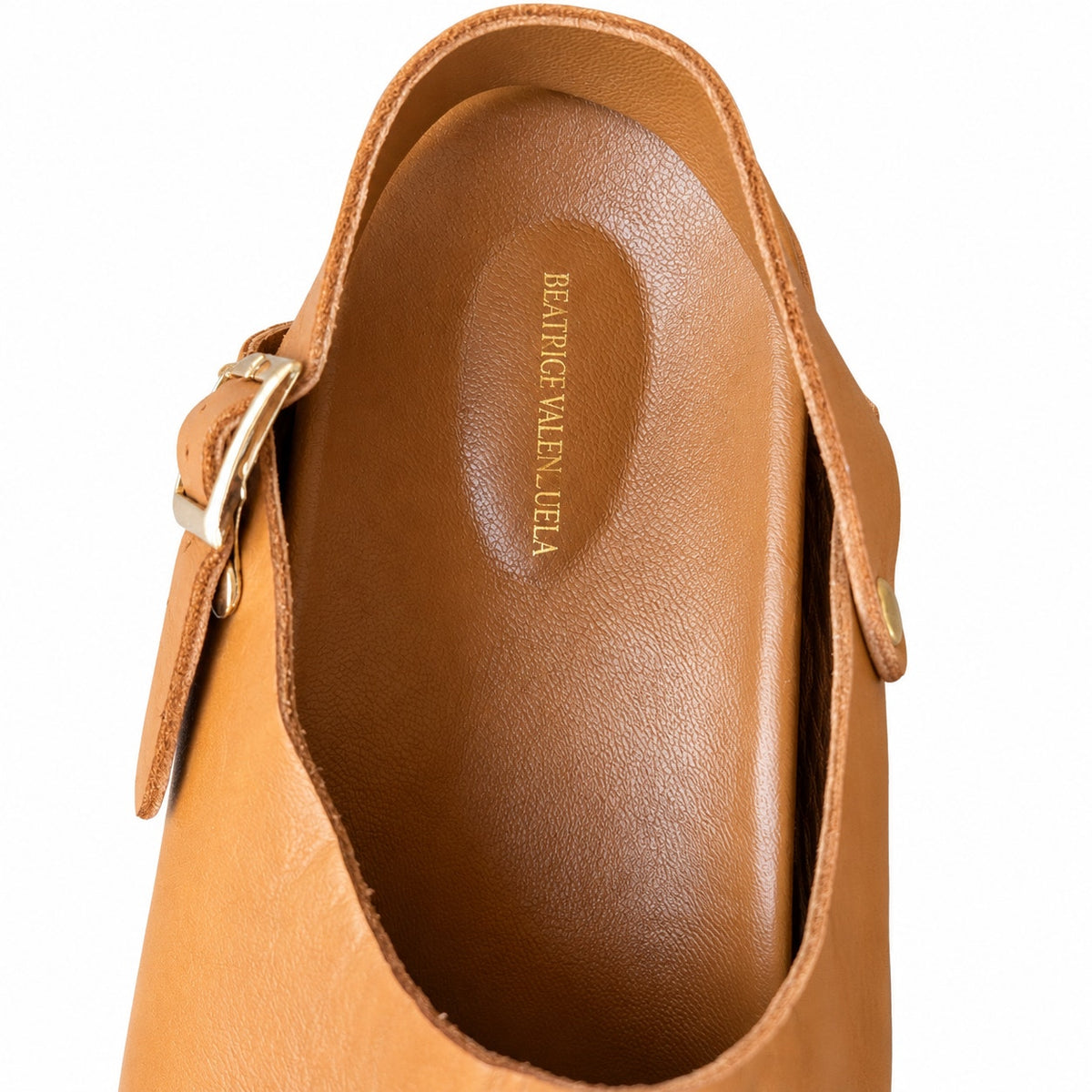 Beatrice Valenzuela Tan Leather Slingback Clogs Mules Made in California Size 8