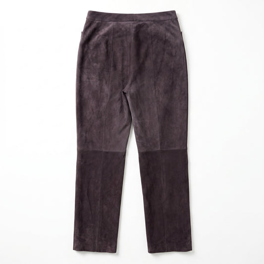 Linda Allard Ellen Tracy Sz 6 Purple Suede Slim Pants | 100% Leather | Luxury