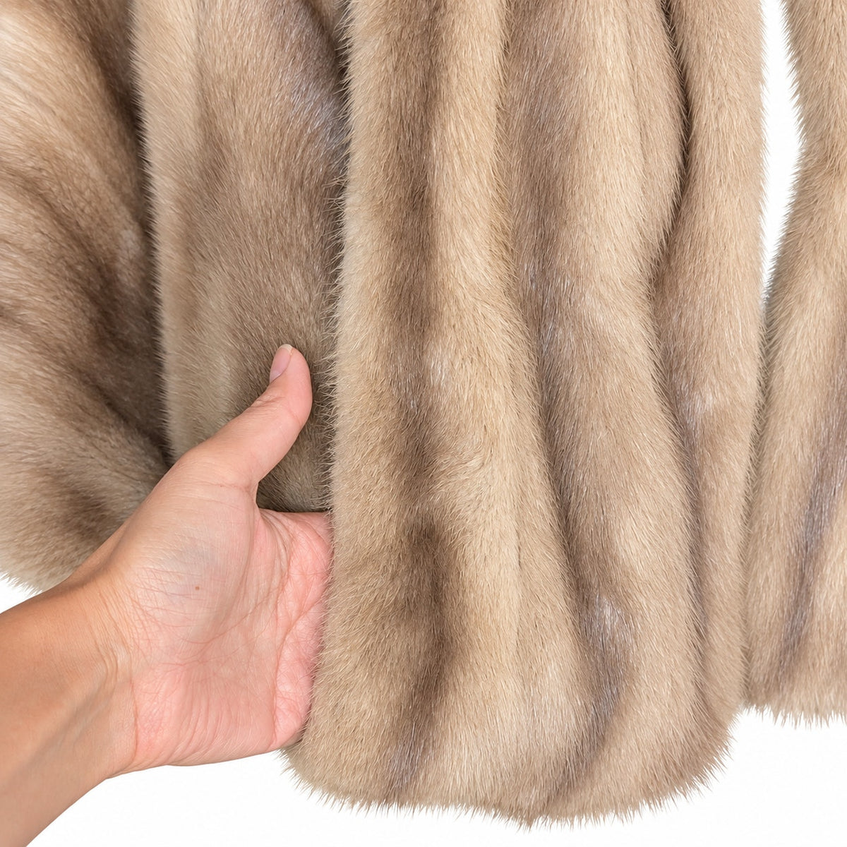 Vintage I. Magnin Genuine Mink Fur Capelet Jacket Cool Beige