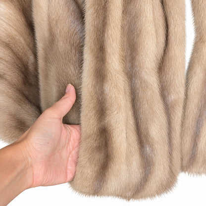 Vintage I. Magnin Genuine Mink Fur Capelet Jacket Cool Beige