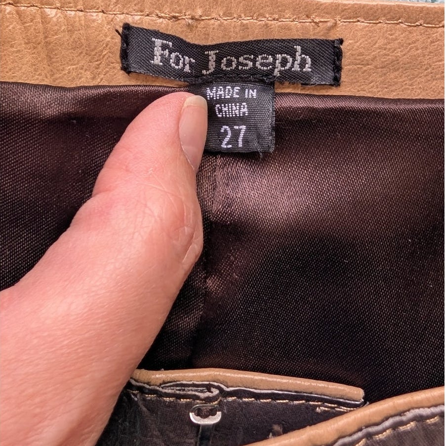For Joseph Genuine Leather Brown Pants Size 27