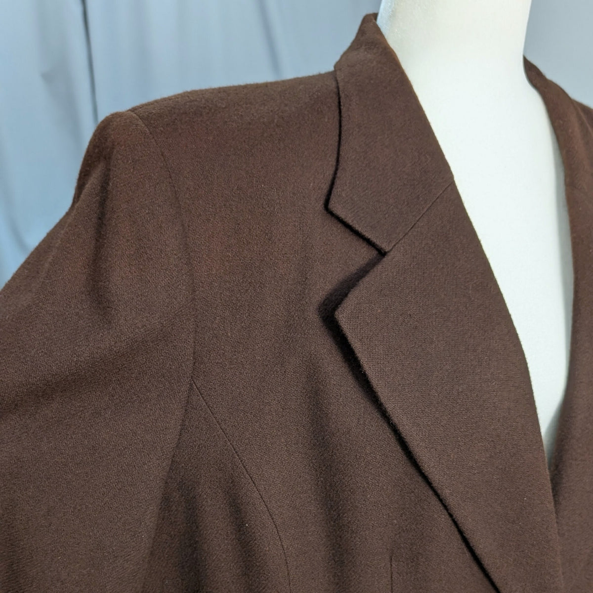 100% Wool Maggie McNaughton Brown Wool Blazer Skirt Suit 18W