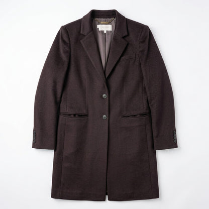 100% Wool Eggplant Purple Single-Breasted Tailored Coat Hobbs London | 8