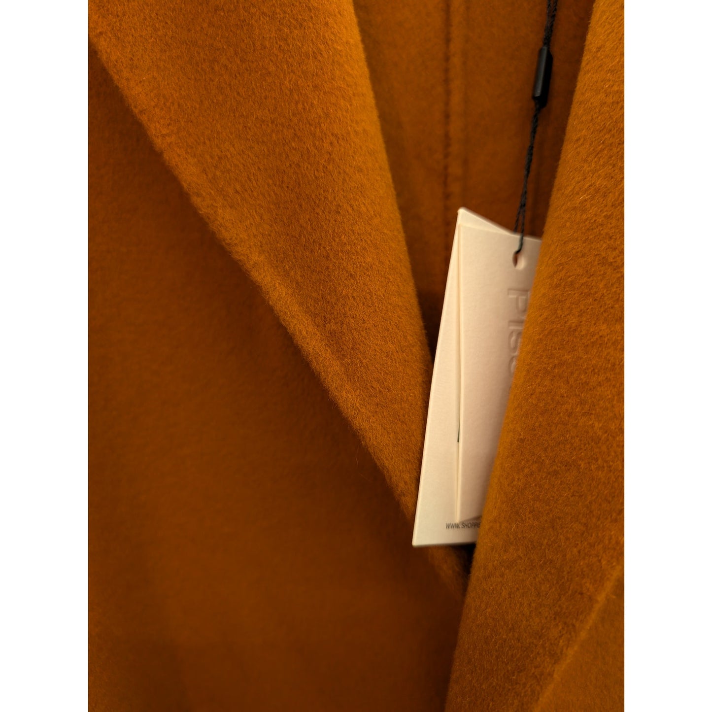 Burnt Orange Cashmere Wool Wrap Coat Double-Faced NWT