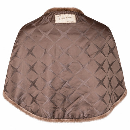 Vintage James H. Robinson Buffalo Genuine Mink Fur Capelet Stole Brown