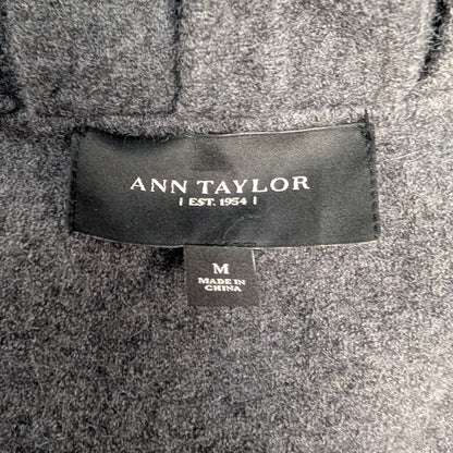 Upcycled Charcoal Wool Coat with Austrian Crystal Raindrop Embellishment