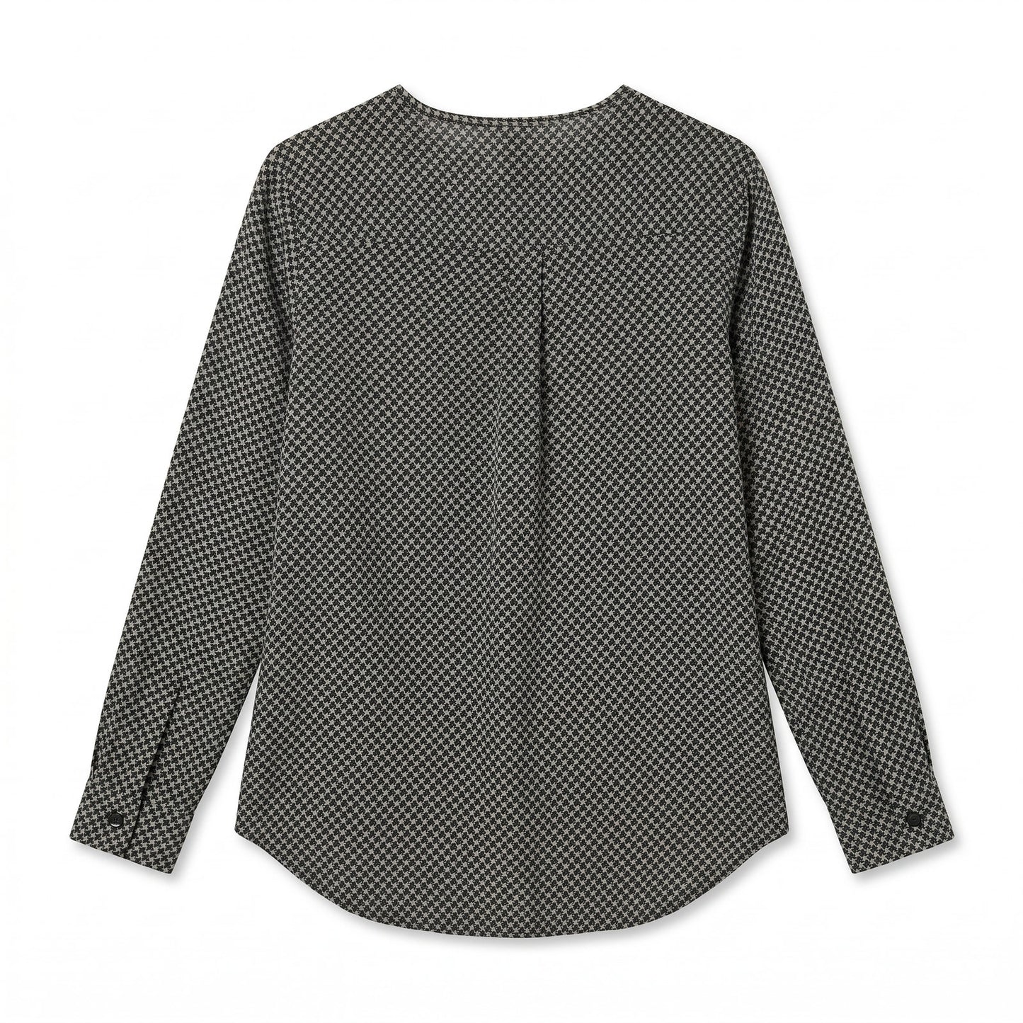 Equipment 100% Silk Houndstooth Blouse | Size S | Black & Grey | Long Sleeve |
