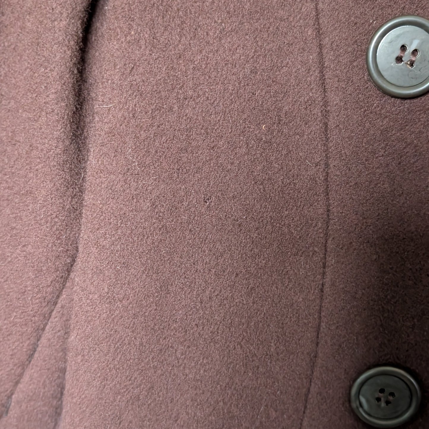 Perry Ellis 100% Merino Wool A-Line Princess Coat Chocolate Brown