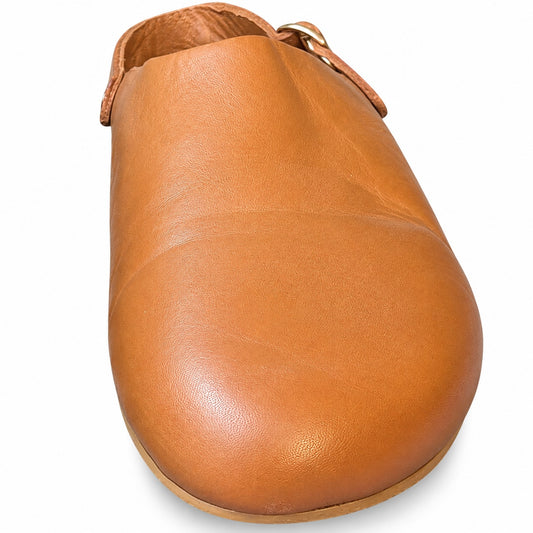 Beatrice Valenzuela Tan Leather Slingback Clogs Mules Made in California Size 8
