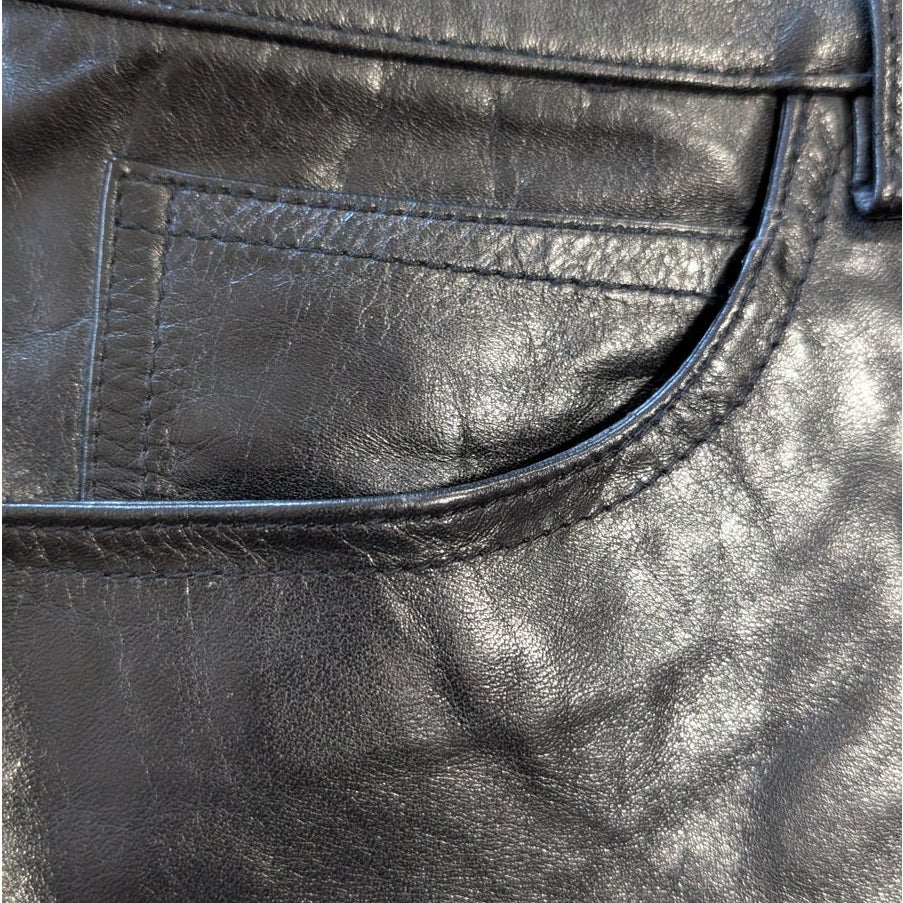 GAP Black Genuine Leather Bootcut Pants