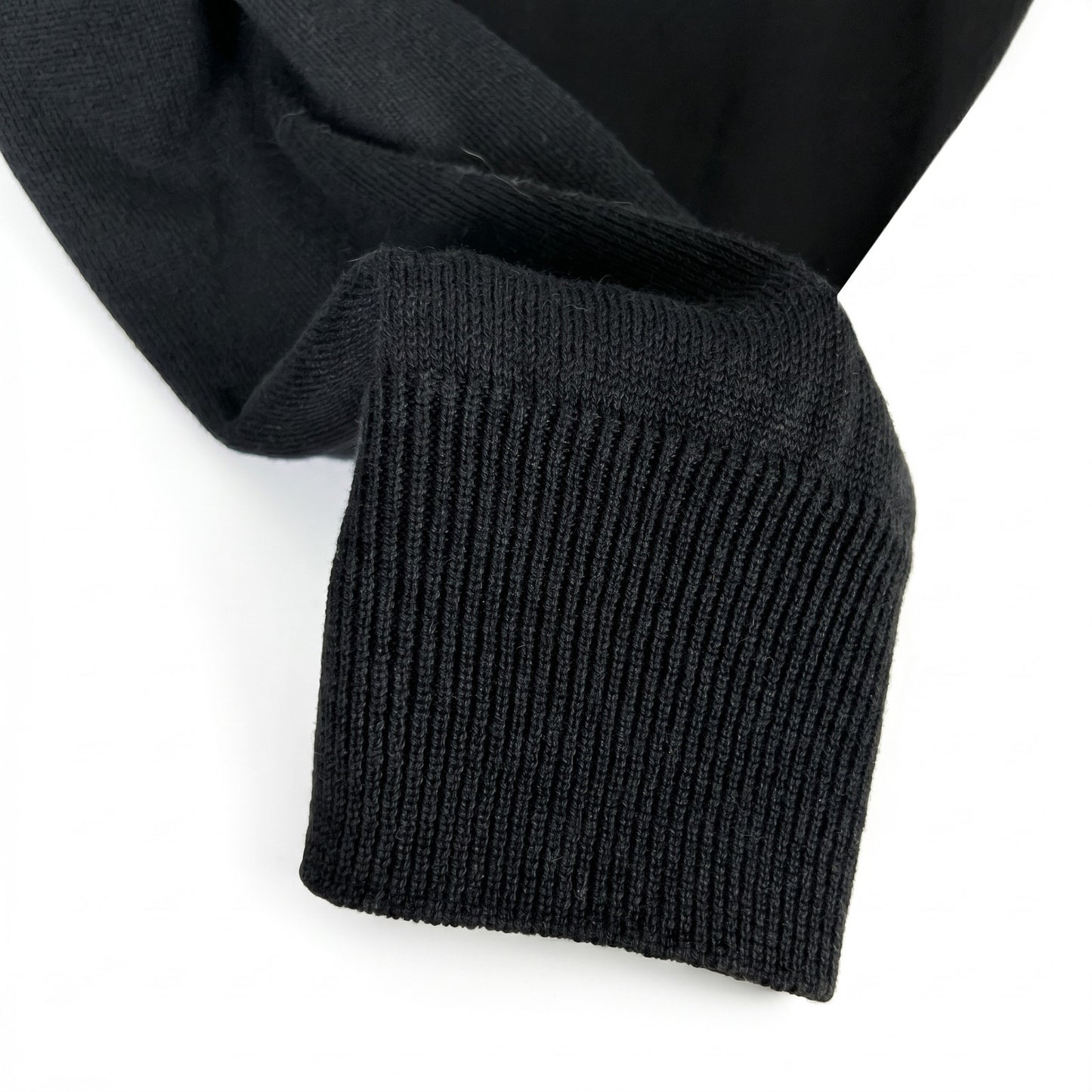 NWT Townsen Color-Block Sweater 100% Lamb Leather Panel | Black Cream