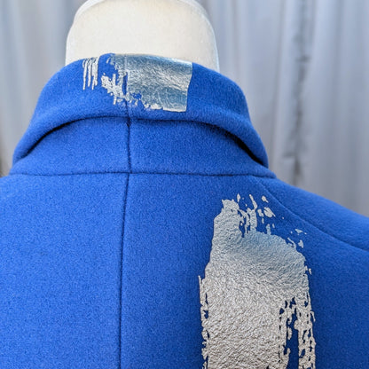 Silver Brush Strokes Minimalist Long Coat